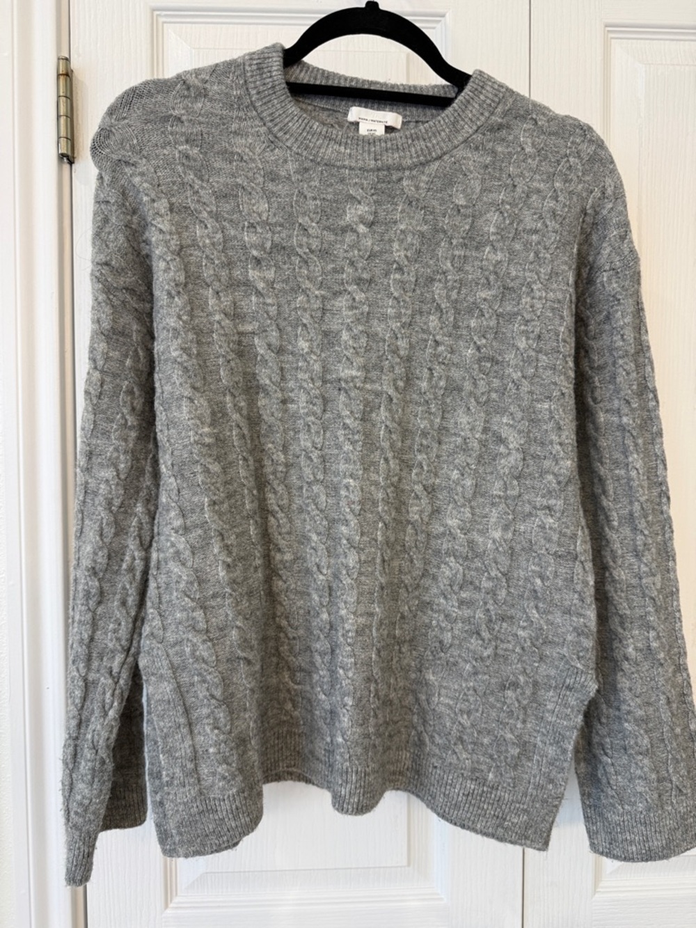 H&M Mama Gray Cable Knit Crewneck Maternity Sweater Size XS